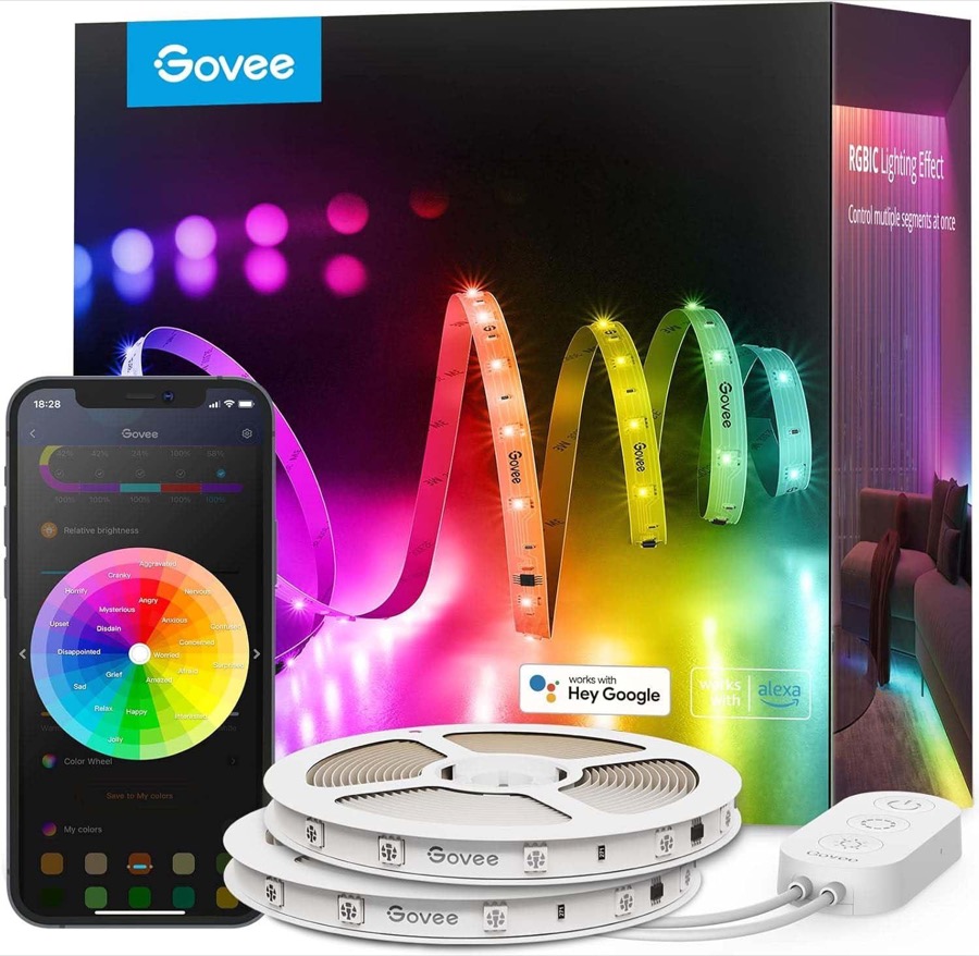 100ft RGBIC LED Strip Lights, Smart LED Lights Work with Alexa and Google Assistant, LED Lights for Bedroom WiFi App Control Segmented DIY Multiple Colors, Color Changing Light, (2 x 50ft)