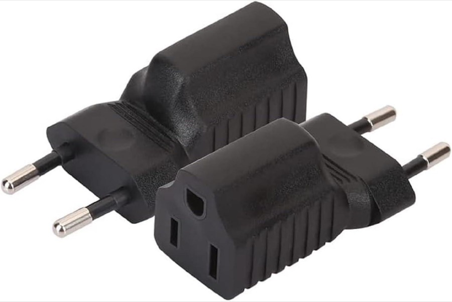 (2 Pack) European to 5-15R Power Converter Travel Plug Adapter, Europe CEE 7/16 Male to US 3 Prong NEMA 5-15R Female Electrical Adapter,EU US Plug Adapter,Euro US Plug Adapter