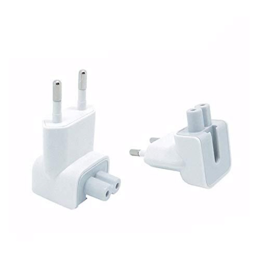 2 Pack US to Europe Plug Converter Travel Charger Adapter Wall Outlet EU European Connector Duck Head for MacBook Mac Pro MBA Retina MagSafe Apple Phone Pad Tablet Mini Air Power Brick