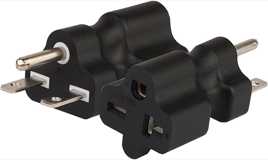 6-15P TO 6-15R & 6-20R Power Converter Travel Plug Adapter, 6-15P Male to Nema 6-15/6-20R Comb Female AC Electrical Adapters,2-IN-1 6 15P to 6 20R /6 15R Travel Adapter NEMA Adapter,1-Pack