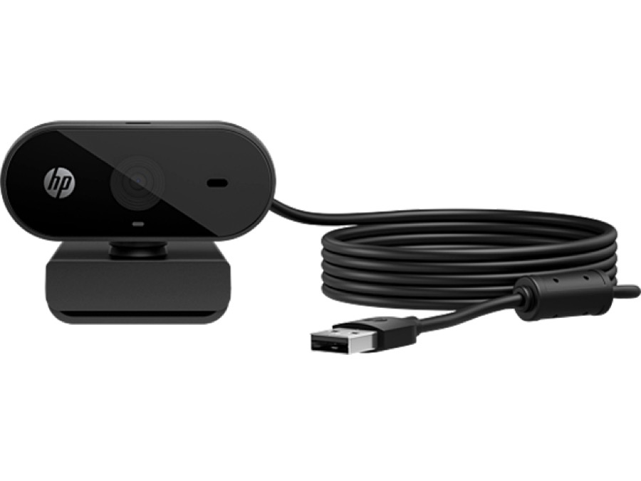 HP 320 FHD Webcam, Plug and Display, Ambient Light auto-Adjust Full HD 1080P, 66º Wide-Angle Webcam, 360º Swivel and Tripod Support, Chromebook Certified (53X26AA)