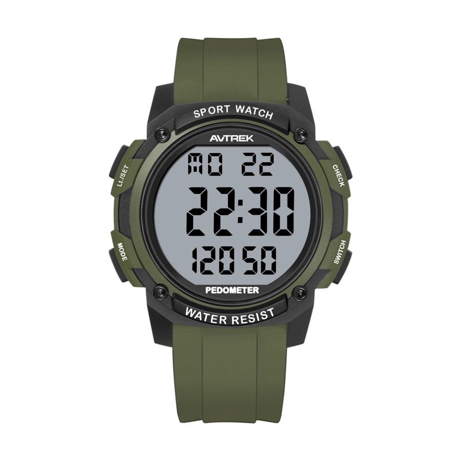 Pedometer Watch for Walking Steps and Miles Calories NoAPP Needed 50M Waterproof Digital Step Counter Watch Sport Simple Fitness Tracker for Men(Green)